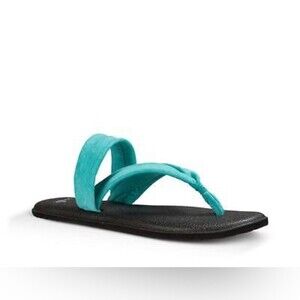 Sanuk Yoga Mat triangle Sandals Turquoise Women’s 7 like new